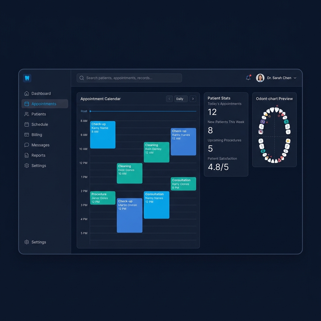 DentalDash — Dashboard de gestión dental con calendario, pacientes y estadísticas
