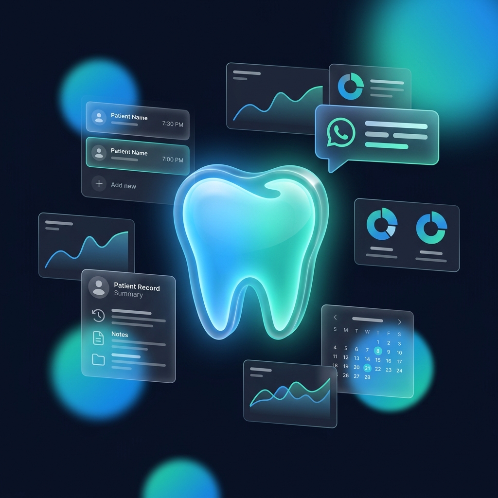 DentalDash — Ilustración del sistema de gestión dental inteligente
