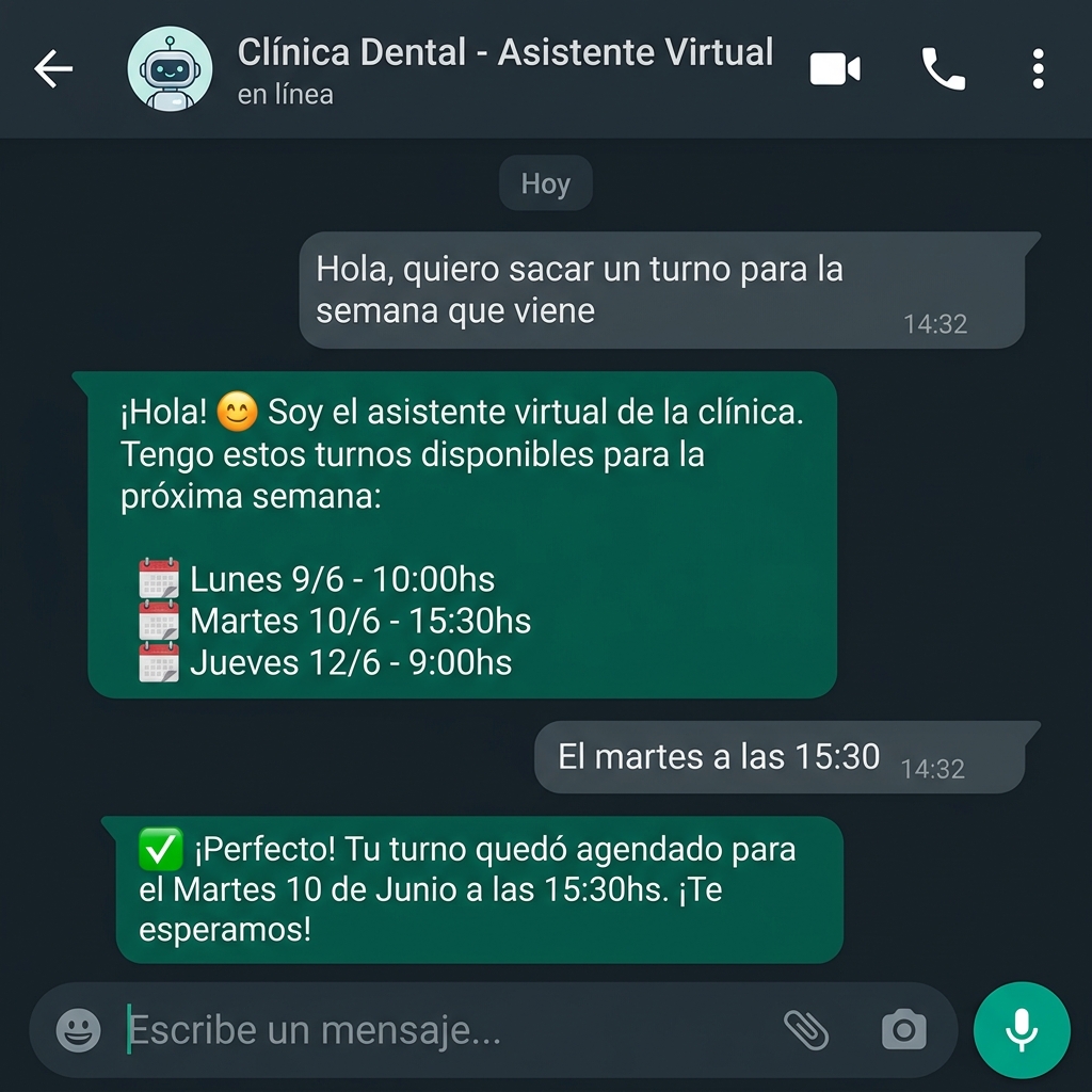 DentalDash — Chatbot de WhatsApp agendando turnos automáticamente con inteligencia artificial